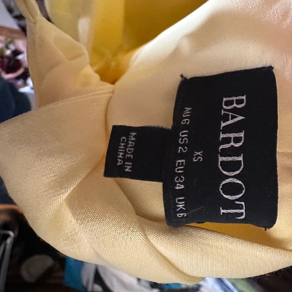 Yellow Silk Slip Dress Bardot - Picture 11 of 11